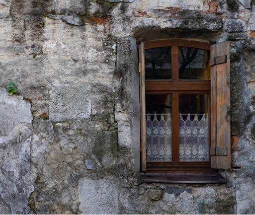 the stone exterior of Planted's home office